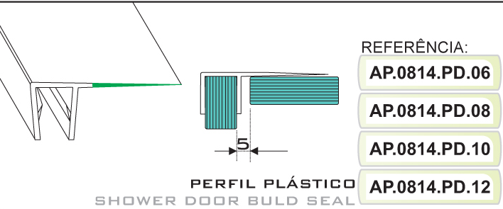 Perfil Plástico de 8mm com 2.2/2.5 mts