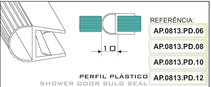 Perfil Plástico de 10mm com 2.5 mts