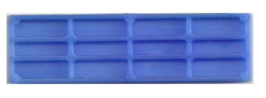 Calço P/ Vidro Plástico 22*70*4mm Azul